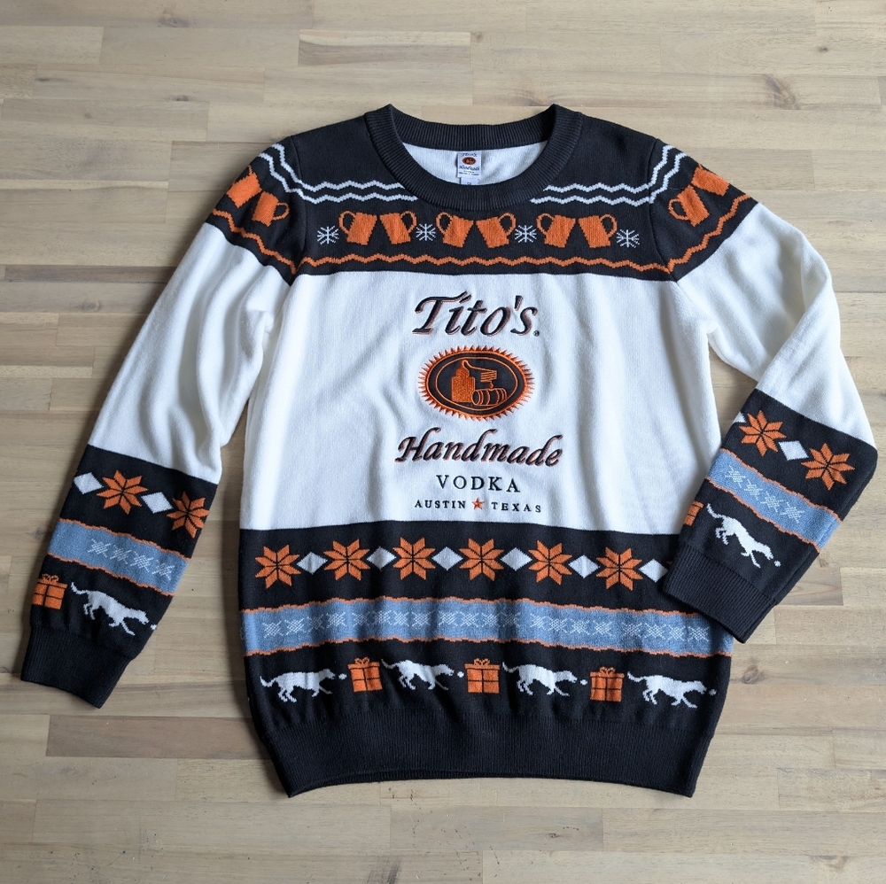 TITO'S  Handmade VODKA Ugly Holiday Christmas Sweater Size‎ S Crew Neck